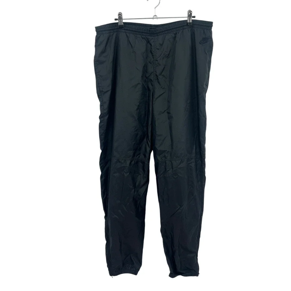 Nike Track Pants XL Black Nylon Windbreaker Athletic Joggers Y2K Streetwear‎